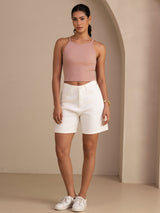 [Pink] SilkSilky-CA Sleeveless Crew Neck Camisole 007