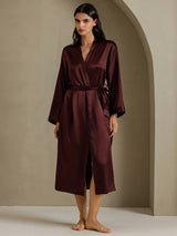 [Brown] SilkSilky-CA Long Sleeve Women's Robe 007