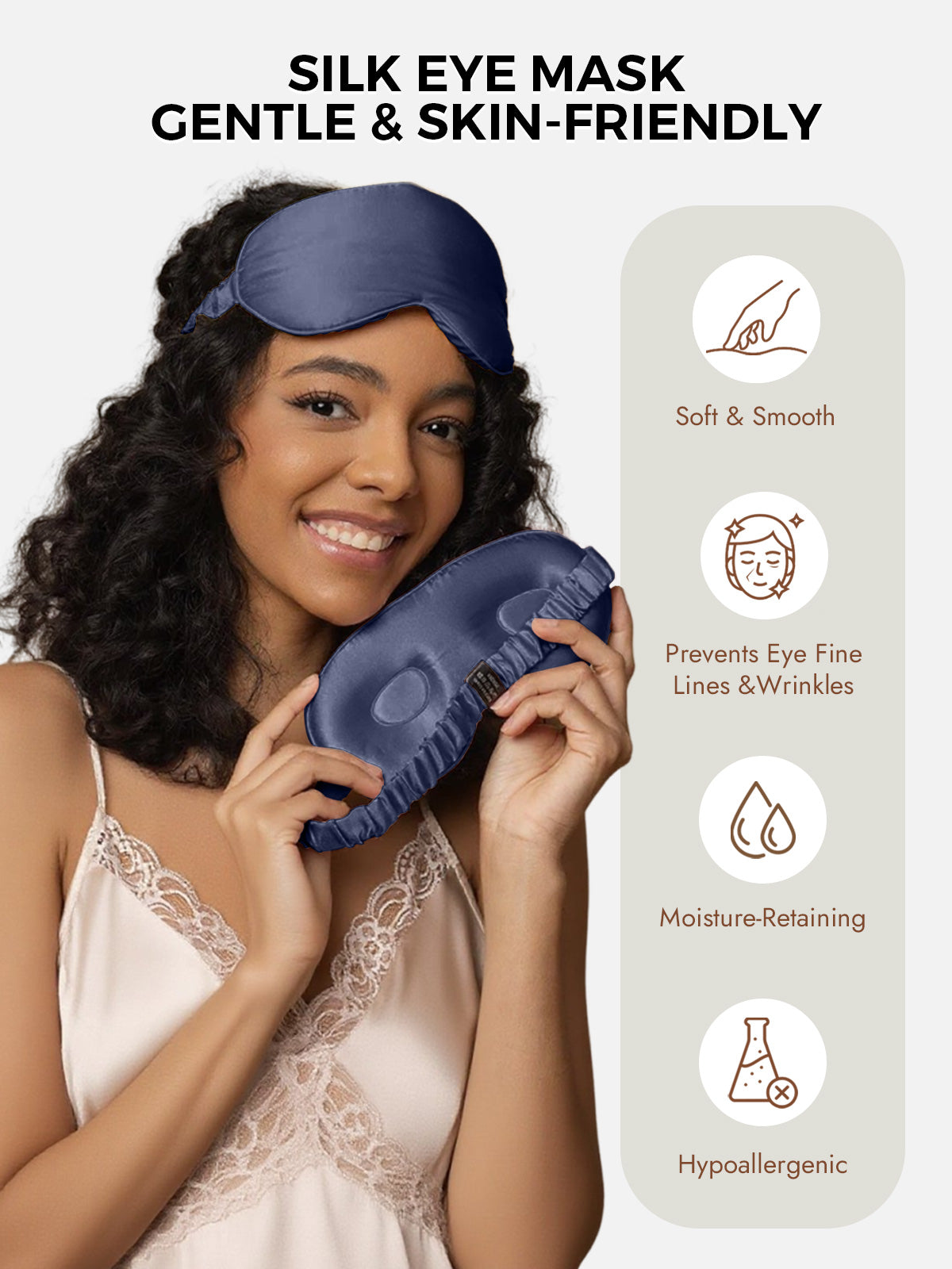 [Dark Blue] SilkSilky-CA Pure Silk Eye Mask 003