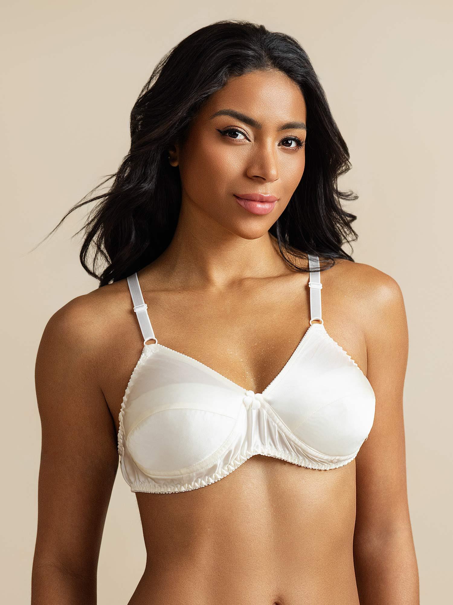 [White] SilkSilky-CA Pure Silk Bra 001,