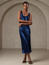 [Dark Blue] SilkSilky-CA Sleeveless Scoop Neck Dress 001