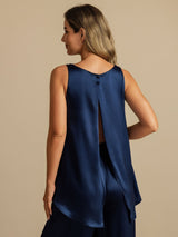 [Dark Blue] SilkSilky-CA Sleeveless Scoop Neck Camisole 001