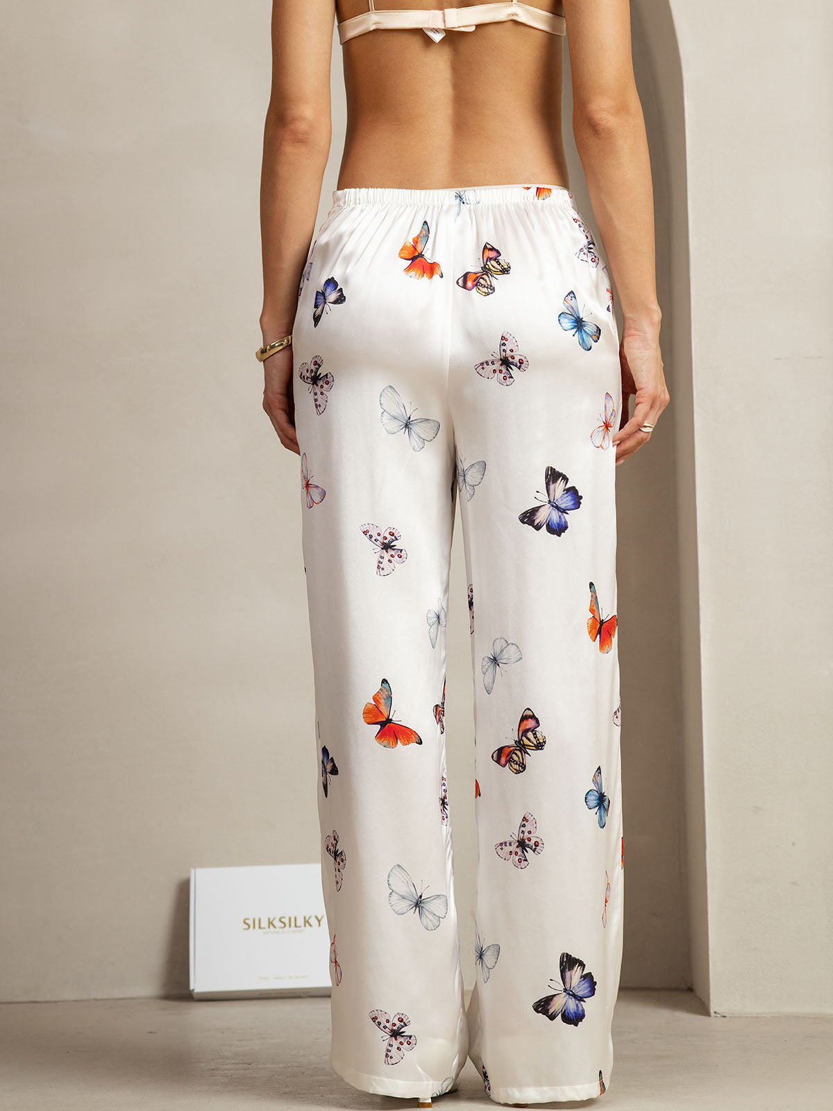 [White Butterfly] SilkSilky-CA 19Momme Silk Womens Pants 002