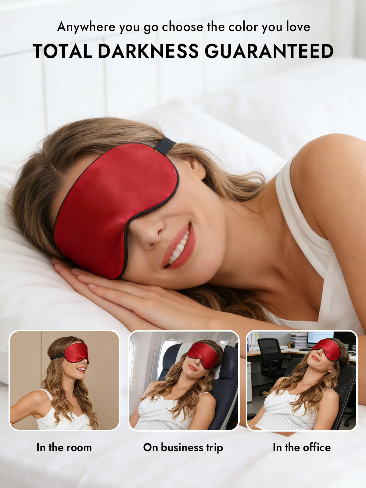 [Red] SilkSilky-CA 19Momme Pure Silk Eye Mask 006