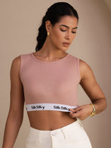 [Pink] SilkSilky-CA Sleeveless Crew Neck Camisole 005
