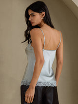[Grayish Blue] SilkSilky-CA Spaghetti Strap V Neck Camisole 002