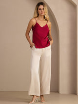 [Wine] SilkSilky-CA Spaghetti Strap V Neck Camisole 006