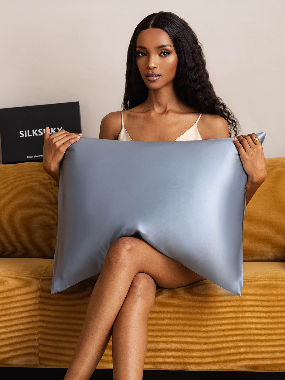 [Grayish Blue] SilkSilky-CA 22Momme Pure Silk Pillowcase 002