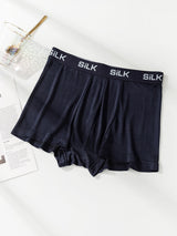 [Dark Blue] SilkSilky-CA 100% Silk Jersey Men's Underwear 005