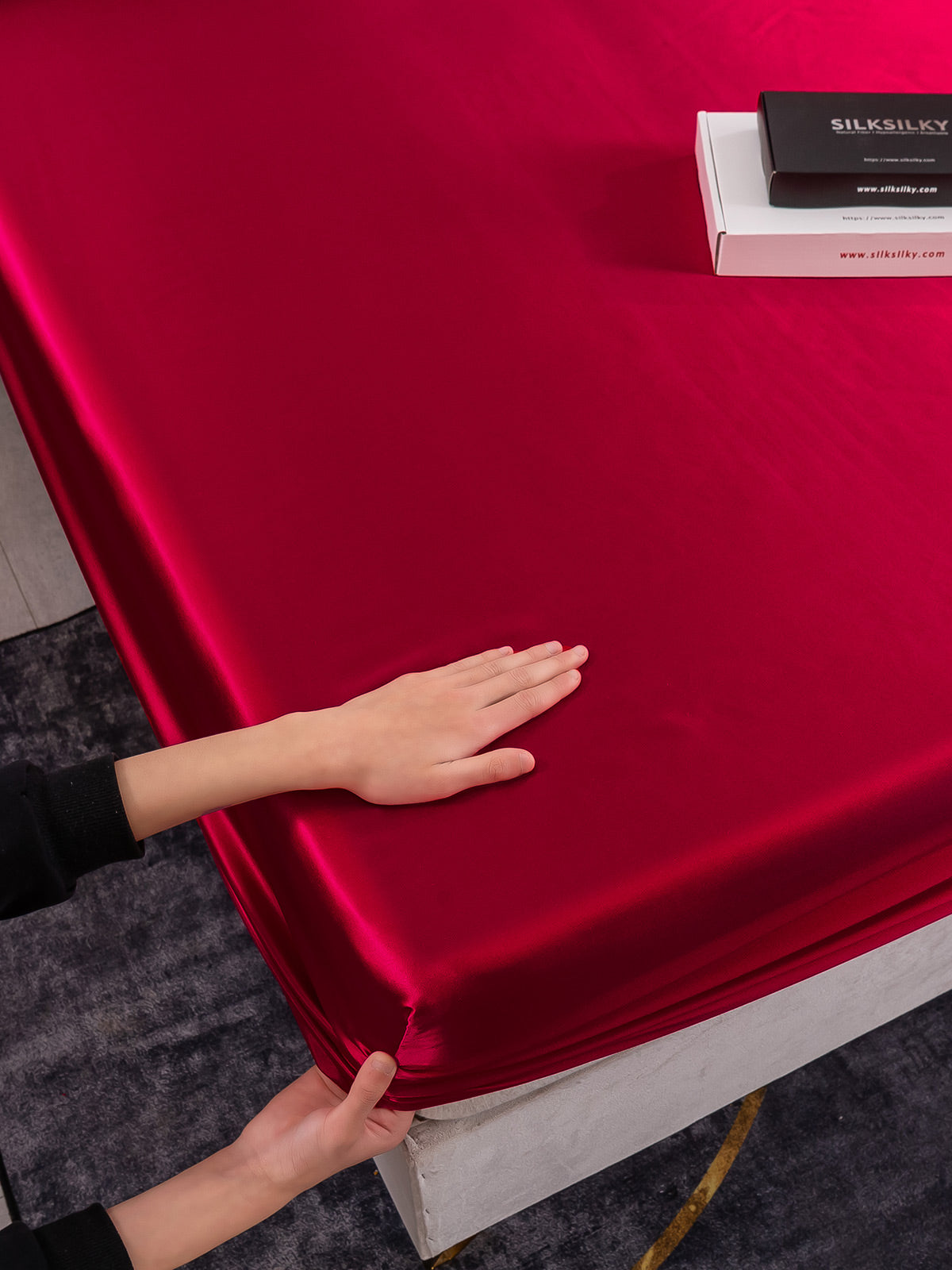 [Wine] SilkSilky-CA 25Momme Pure Silk Bedding Set 003