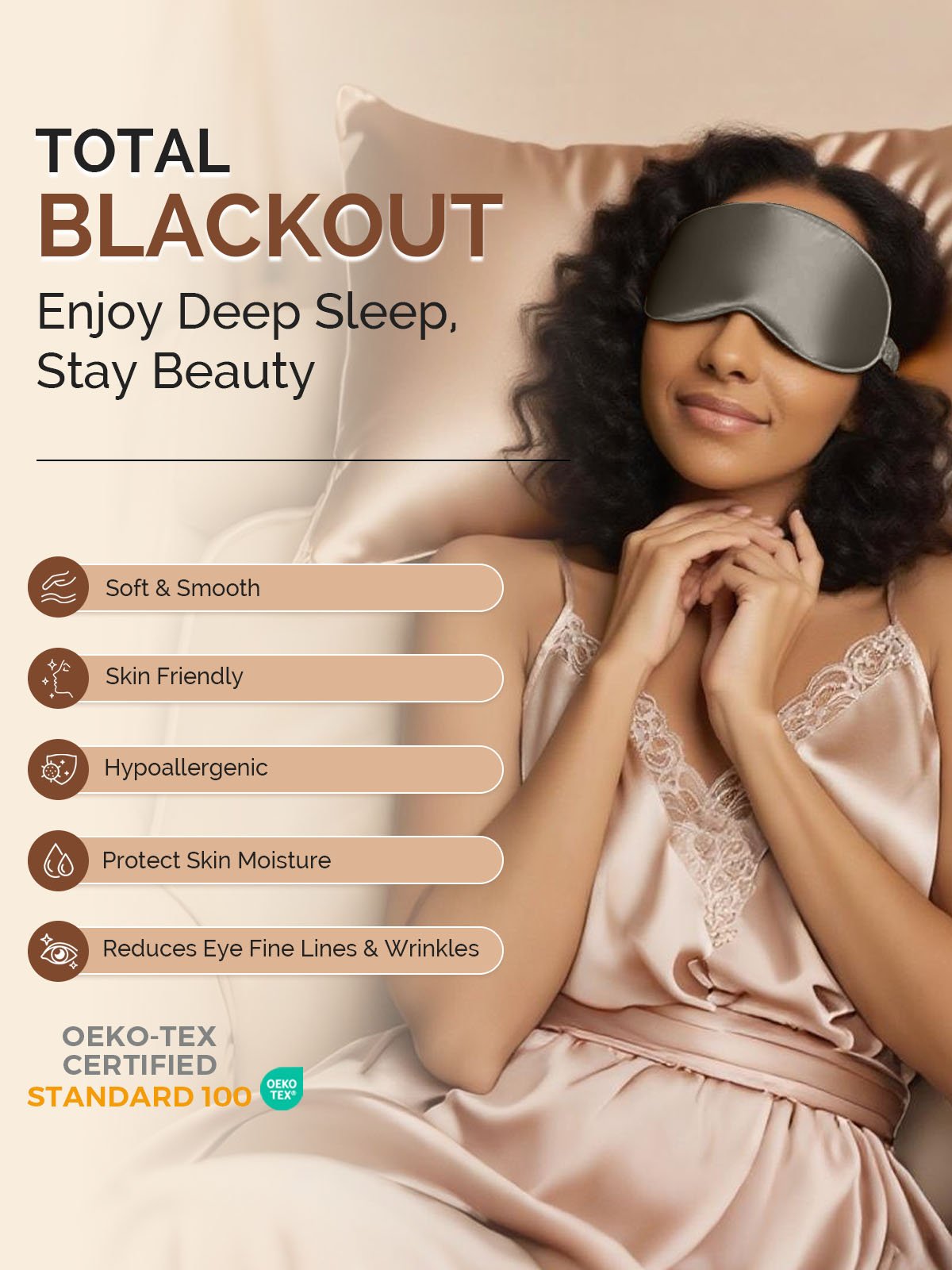 [DarkGray] SilkSilky-CA 22Momme Pure Silk Eye Mask 005