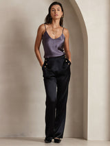 [Purple Gray] SilkSilky-CA Spaghetti Strap V Neck Camisole 005