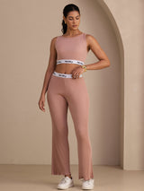 [Pink] SilkSilky-CA Sleeveless Crew Neck Women's Outfit Sets 001