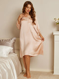 SilkSilky CA Pure Silk Long Sleeve Nightgown Champagne 003