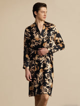 [Black Dragon] SilkSilky-CA Long Sleeve Men's Robe 007
