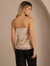 [Champagne] SilkSilky-CA Spaghetti Strap V Neck Camisole 002