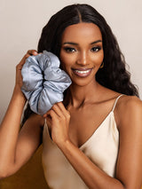 [Steel Blue] SilkSilky-CA Scrunchie 002