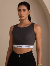 [Gray] SilkSilky-CA Sleeveless Crew Neck Camisole 001