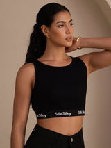 [Black] SilkSilky-CA Sleeveless Crew Neck Camisole 004