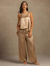 [Champagne] SilkSilky-CA Sleeveless Women's Pajamas 007