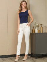 [Dark Blue] SilkSilky-CA Sleeveless Round Neck Women's T-Shirt 004