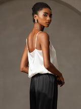 [White] SilkSilky-CA Spaghetti Strap Camisole 004