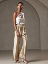 [Beige] SilkSilky-CA Spaghetti Strap V Neck Camisole 006