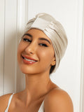 SilkSilky-CA Pure Silk Sleep Cap Beige 002