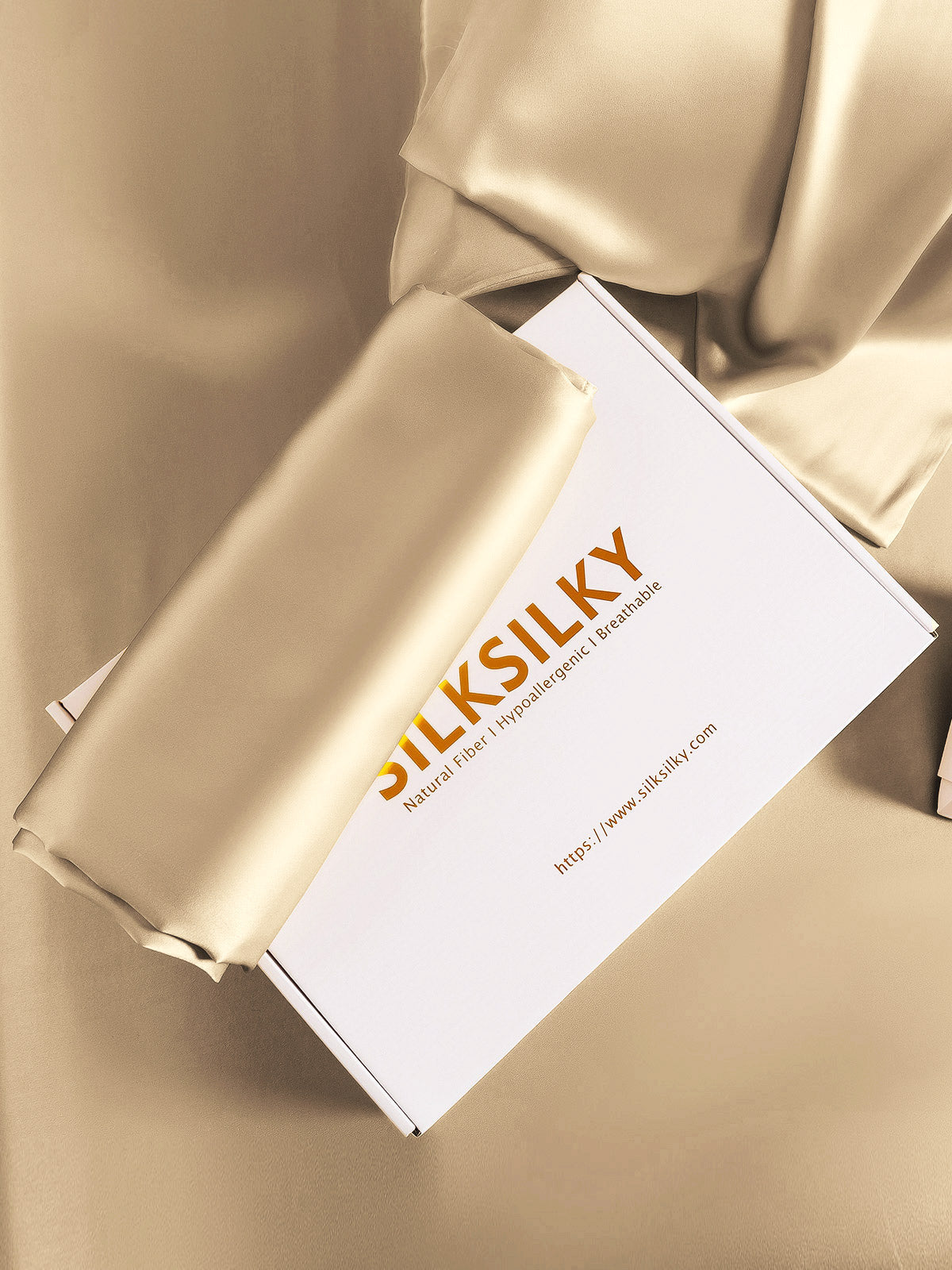 [Beige] SilkSilky-CA 19Momme Pure Silk Pillowcase 007