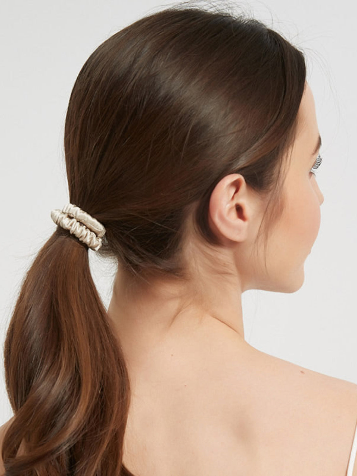 [Beige] SilkSilky-CA 19Momme Pure Silk Scrunchie 005