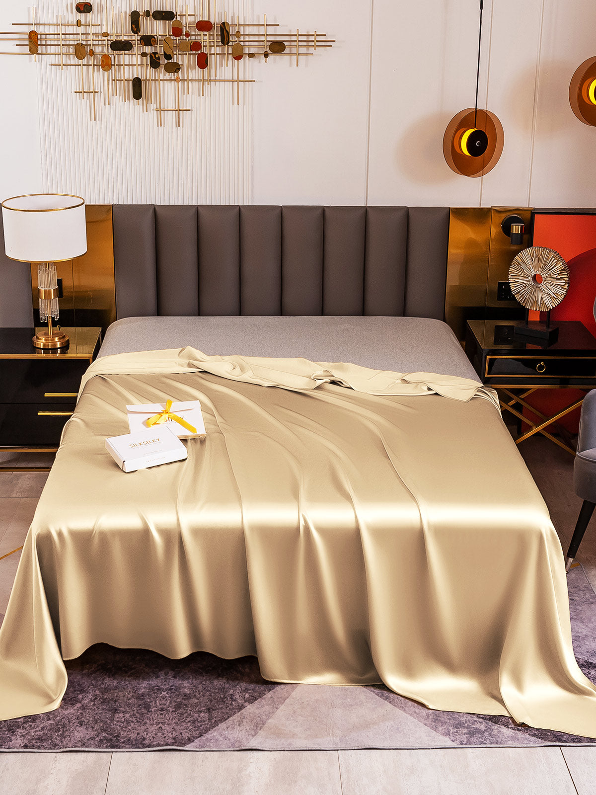 [Beige] SilkSilky-CA 19Momme Pure Silk Sheet 002