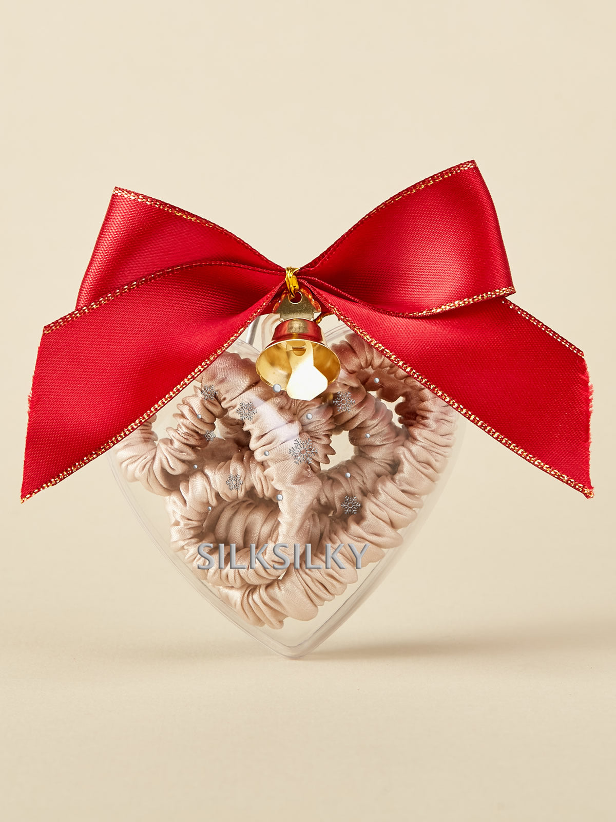 [Beige] SilkSilky-CA Pure Silk Scrunchie 001