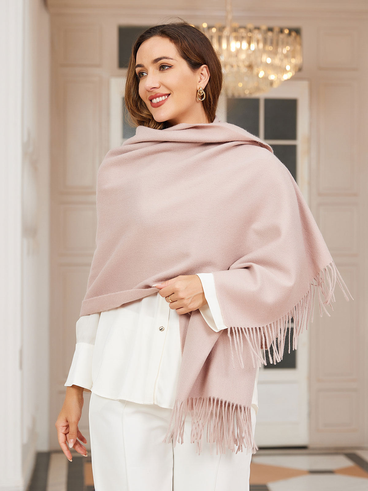 [Beige] SilkSilky-CA Wool Scarf 003