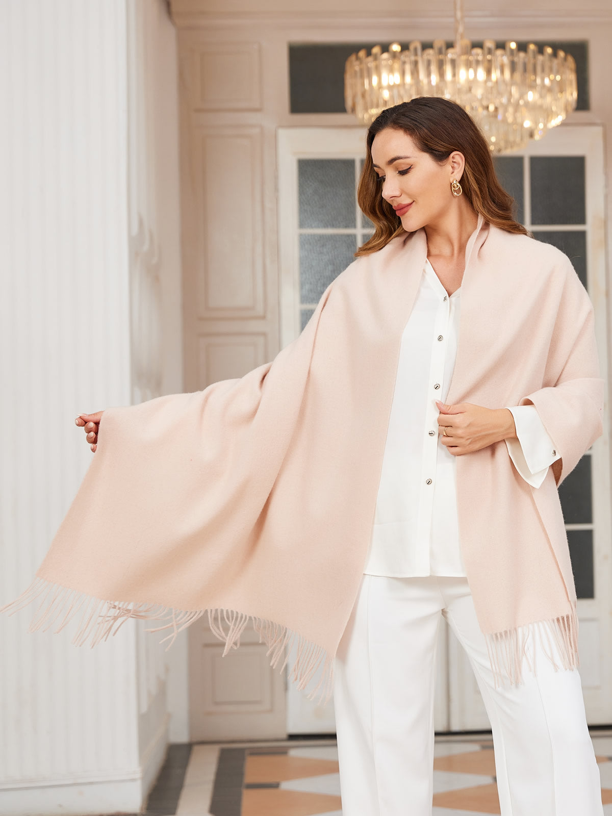 [Beige] SilkSilky-CA Wool Scarf 005