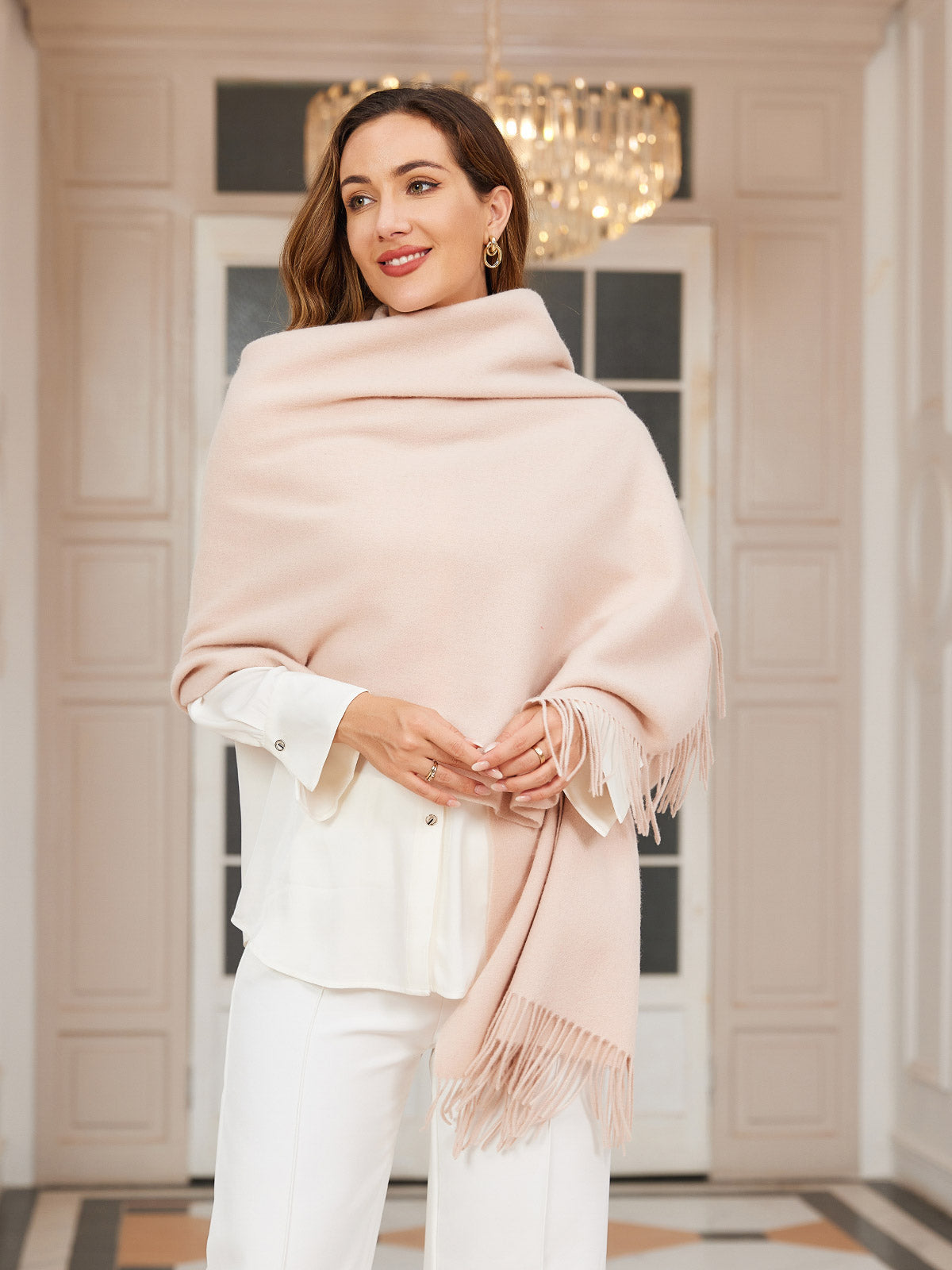[Beige] SilkSilky-CA Wool Scarf 007