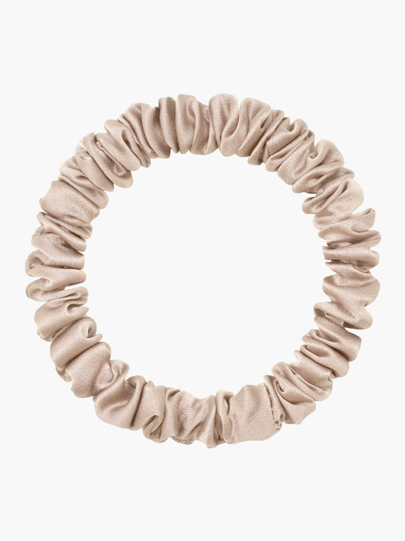 [Beige] SilkSilky-CA 19Momme Scrunchie 004