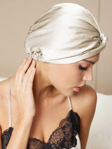 [Beige] SilkSilky-CA Sleep Cap 002