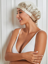 [Beige] SilkSilky-CA Sleep Cap 003