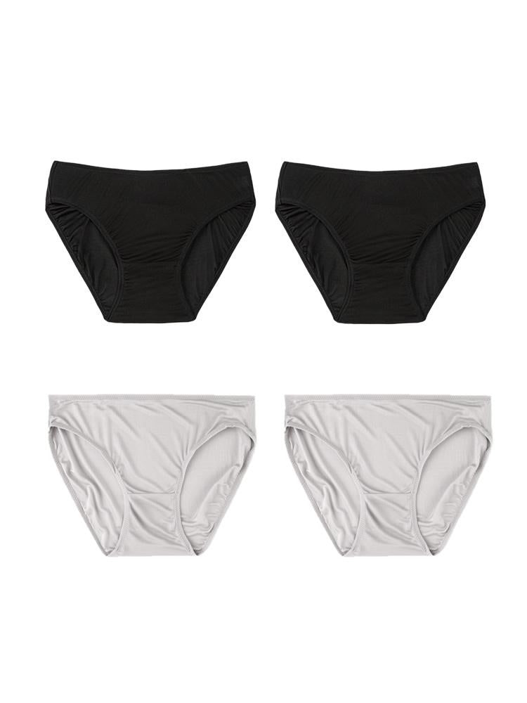 [Black+Gray] SilkSilky-CA Silk Knitted Panty 002