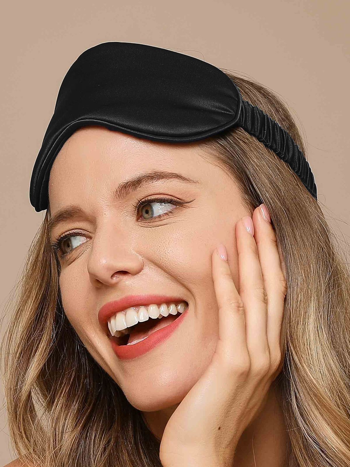 [Black] SilkSilky-CA 19Momme Pure Silk Eye Mask 001