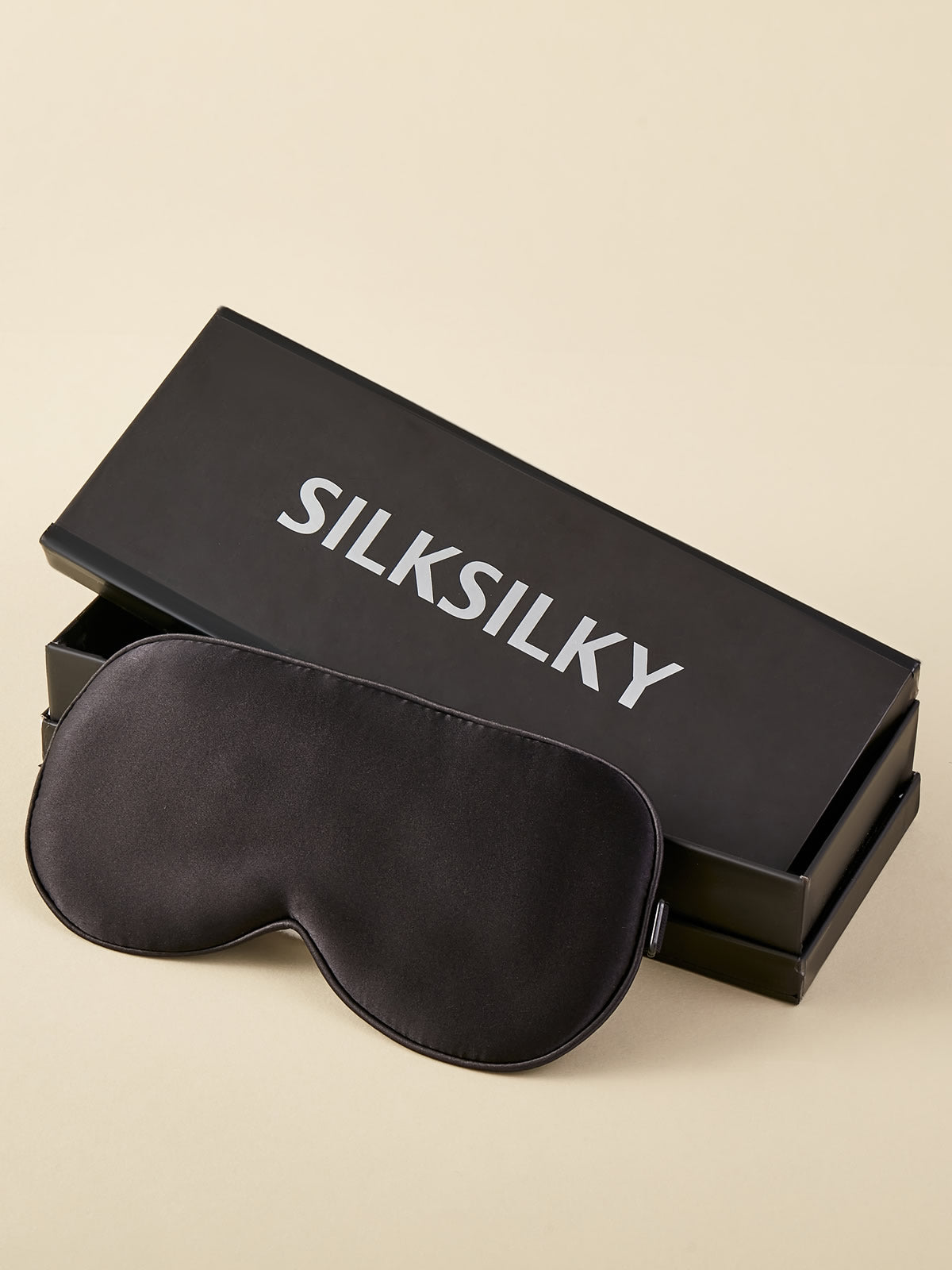 [Black] SilkSilky-CA 19Momme Pure Silk Eye Mask 001
