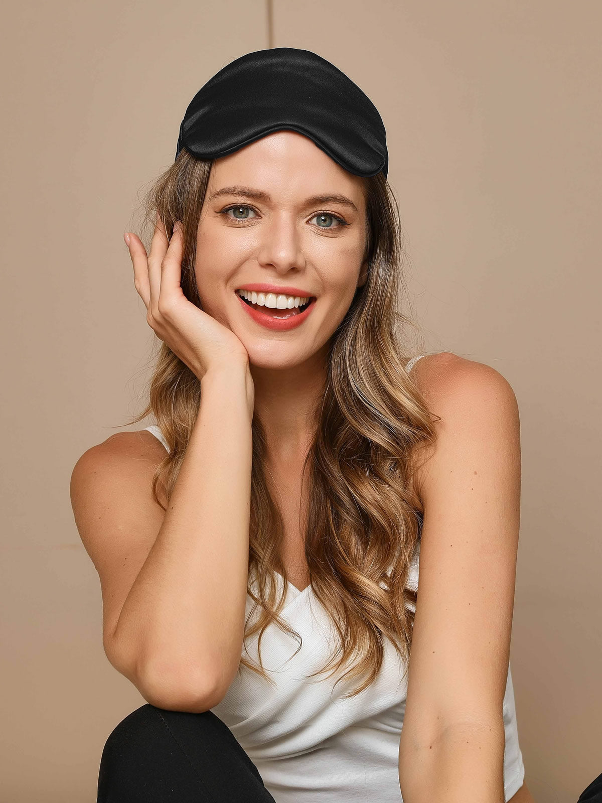 [Black] SilkSilky-CA 19Momme Pure Silk Eye Mask 002