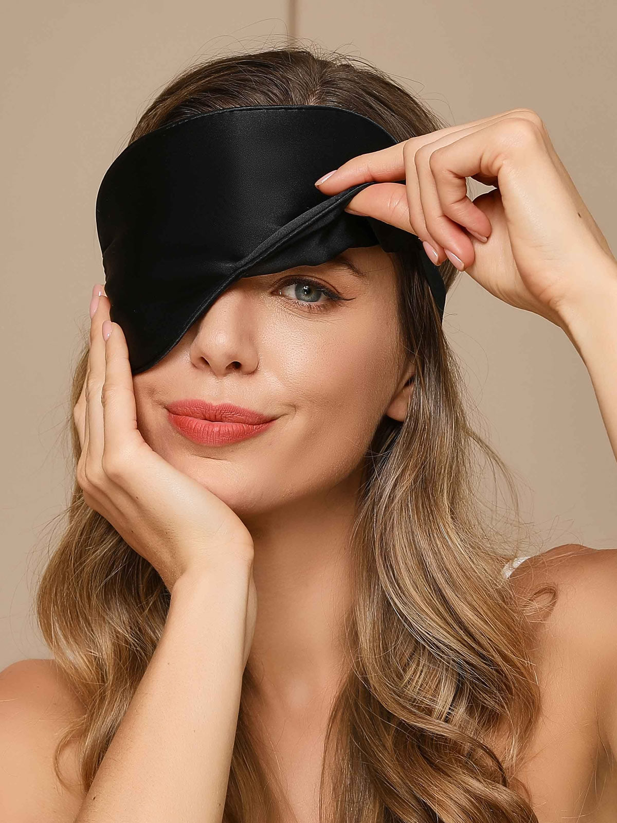 [Black] SilkSilky-CA 19Momme Pure Silk Eye Mask 002