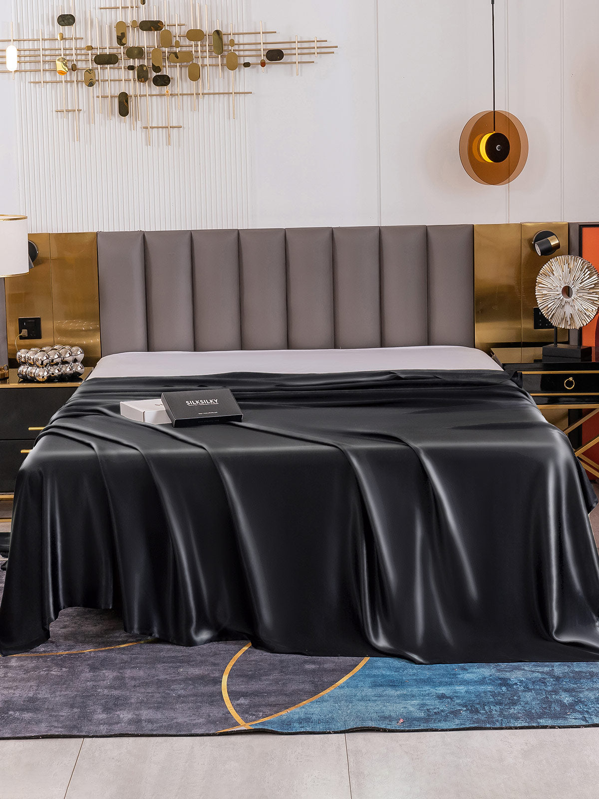 [Black] SilkSilky-CA 19Momme Pure Silk Sheet 002