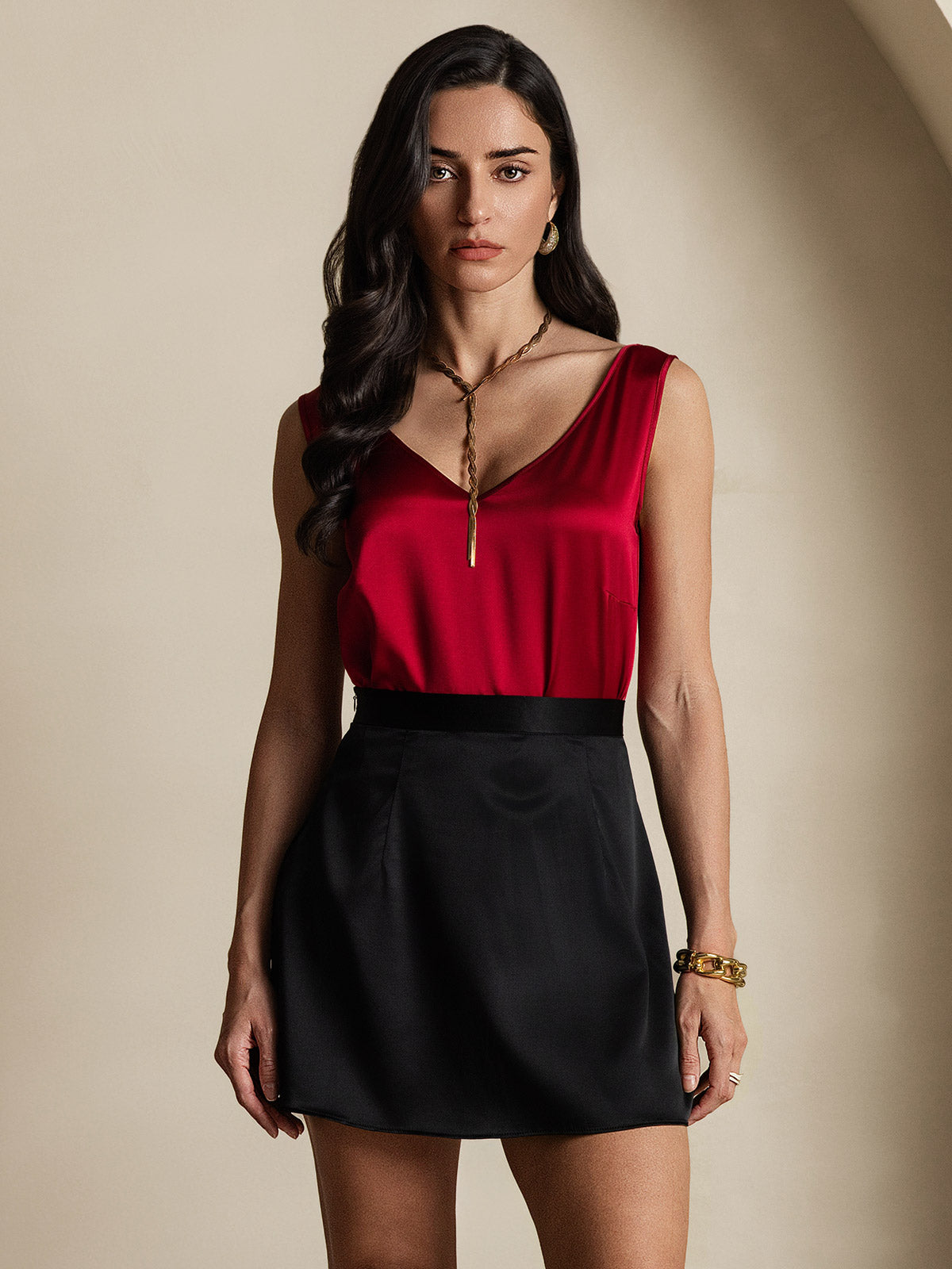 [Black] SilkSilky-CA 19Momme Silk Skirt 004