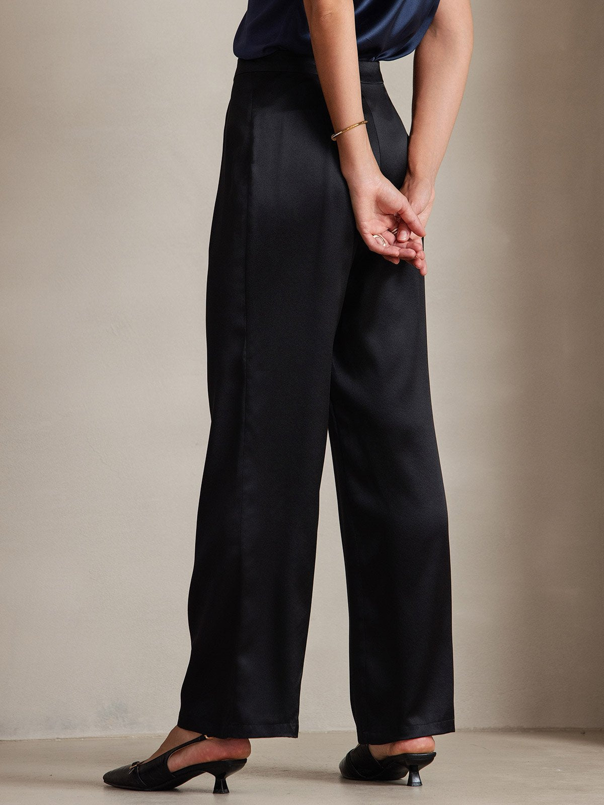 【oan】Summer Wide Silky Pants Silky Pleated Wide-Leg Pant | Banana Republic Factory