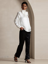 [Black] SilkSilky-CA 19Momme Silk Womens Pants 006
