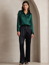 [Black] SilkSilky-CA 19Momme Silk Womens Pants 007,