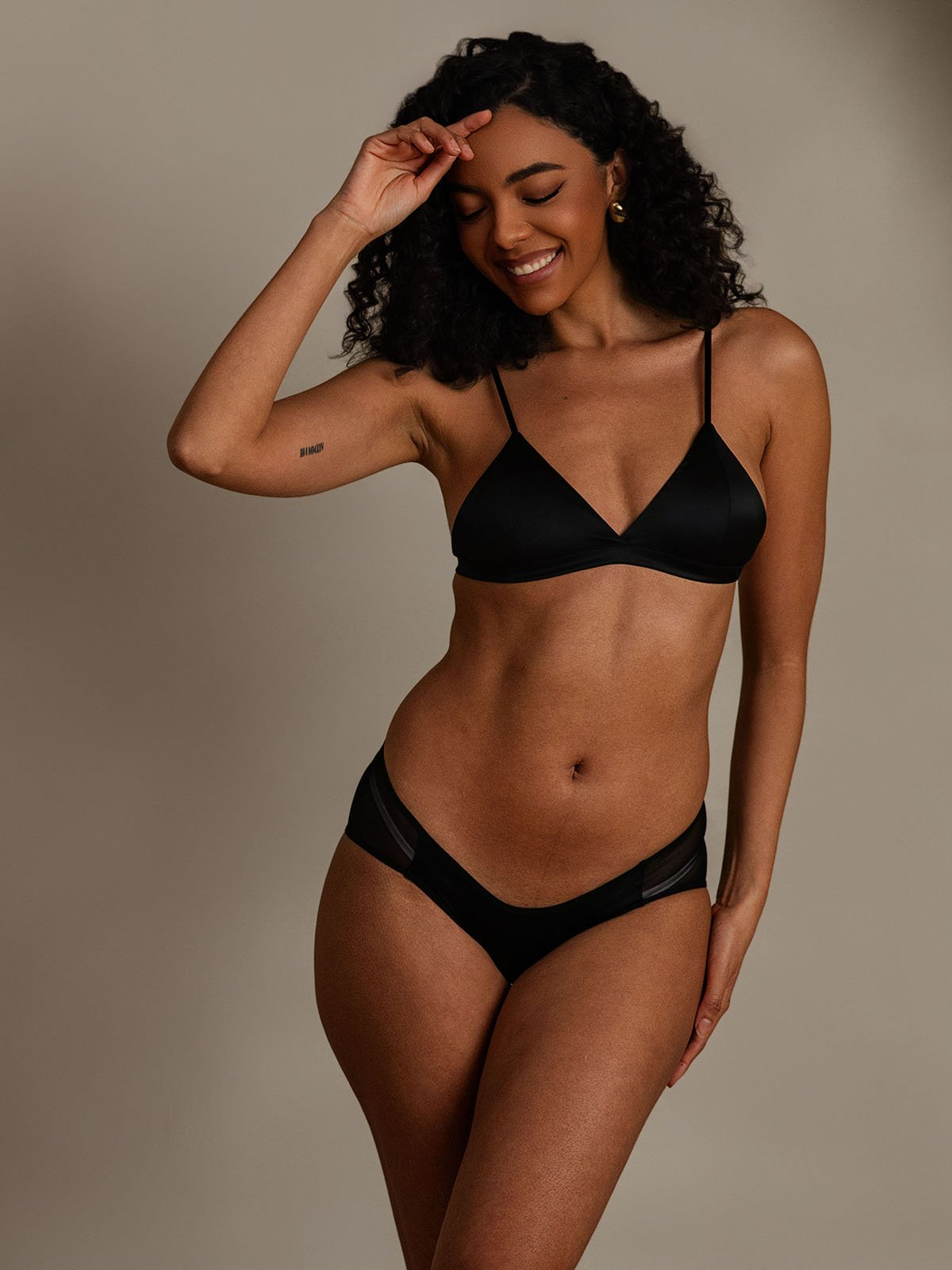[Black] SilkSilky-CA Pure Silk Bra&Panty Set 001