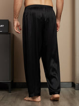 [Black] SilkSilky-CA Pure Silk Mens Sleep Bottoms 002